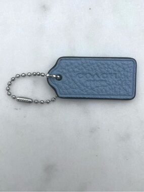 COACH Pebbled Leather Hang Tag, Blue
